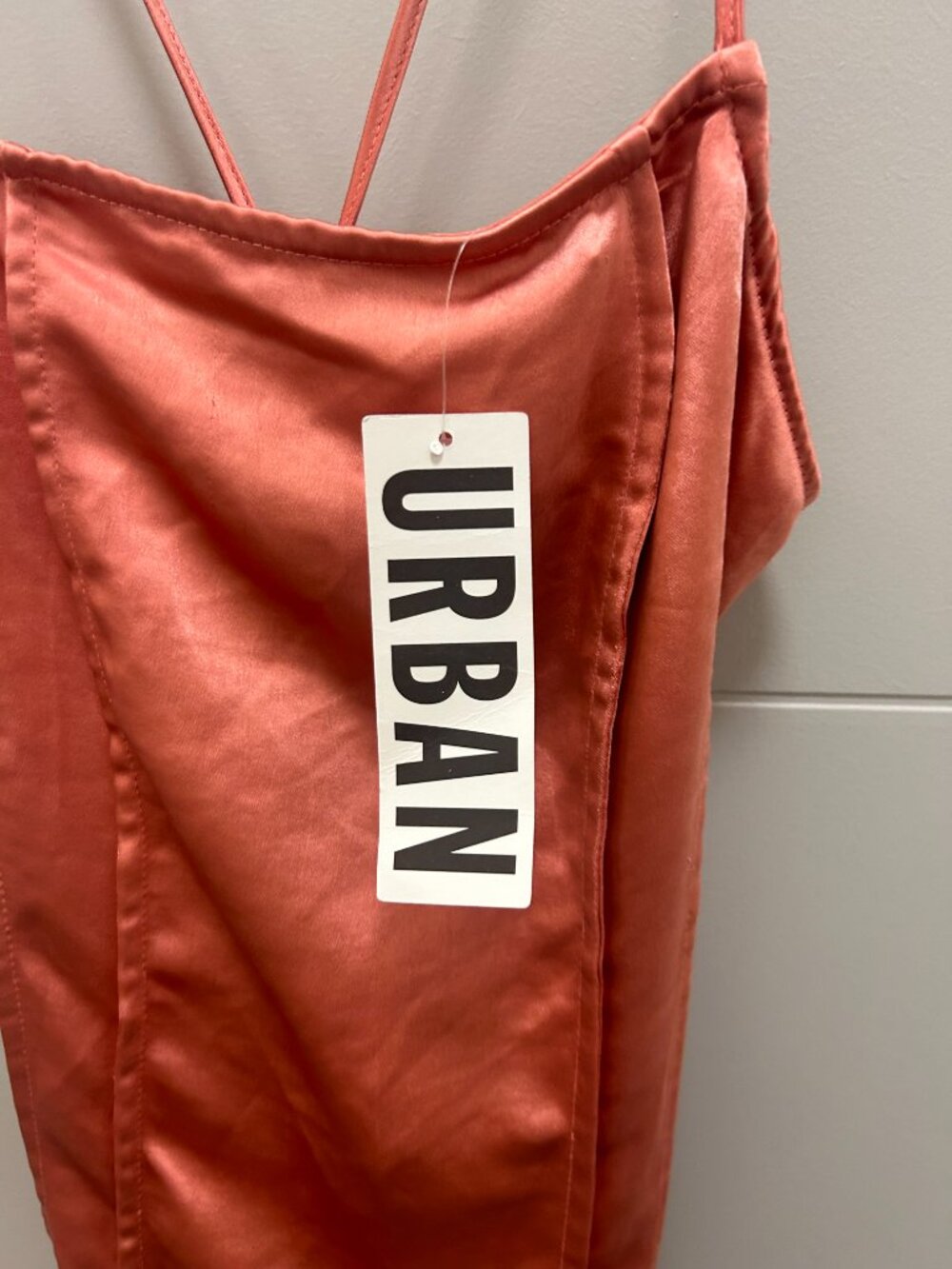 Urban Outfitters Pink Satin Seamed Mini Slip Dress NWT Medium Y2K Party Cocktail - Picture 6 of 10